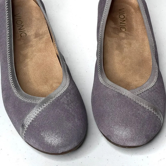 Vionic Caroll Metallic Lavender Pastel Slip On Ballet‎ Flats Size 6.5 - Picture 6 of 9
